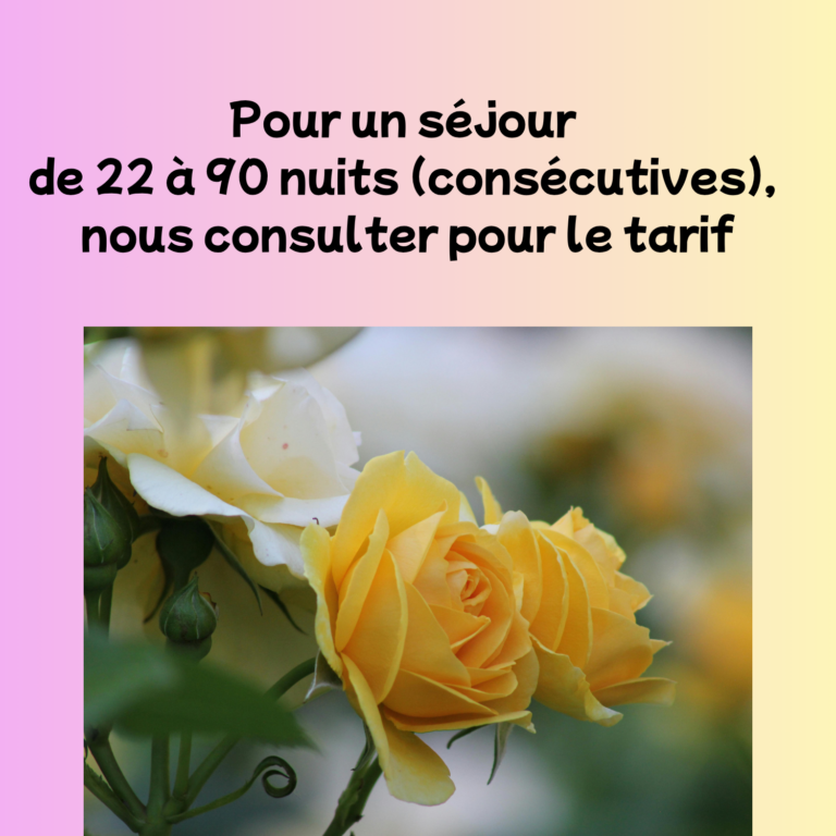 Tarifs studio longue durée(1)