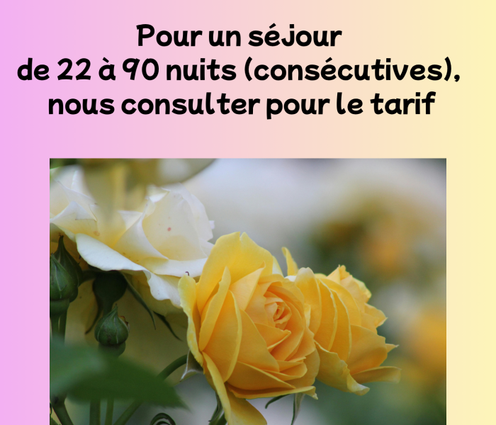 Tarifs studio longue durée(1)